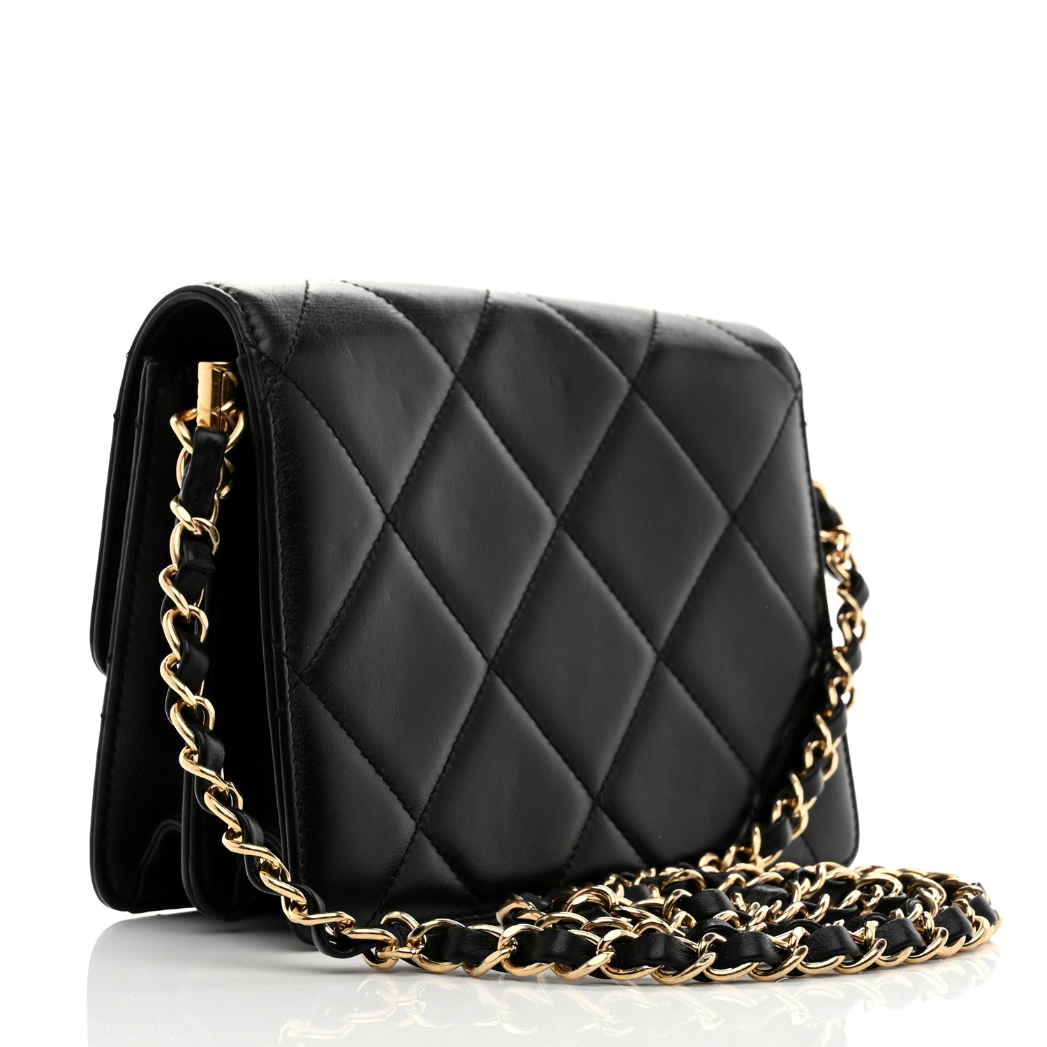 Chanel Calfskin Strass Quilted Mini Flap Black 2 of 11