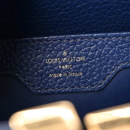 Louis Vuitton Taurillon Snakeskin Capucines MM Blue 6 of 9