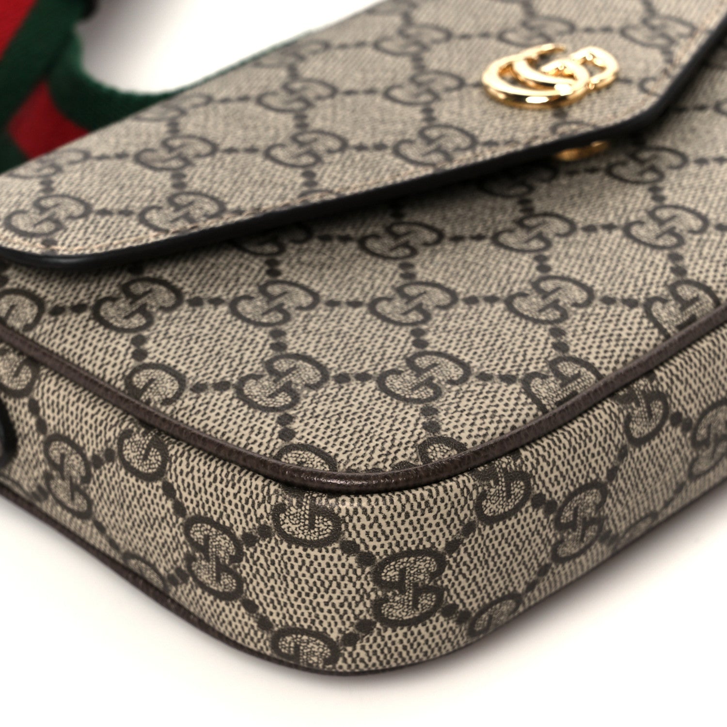 Gucci GG Supreme Monogram Textured Dollar Calfskin Web Mini
