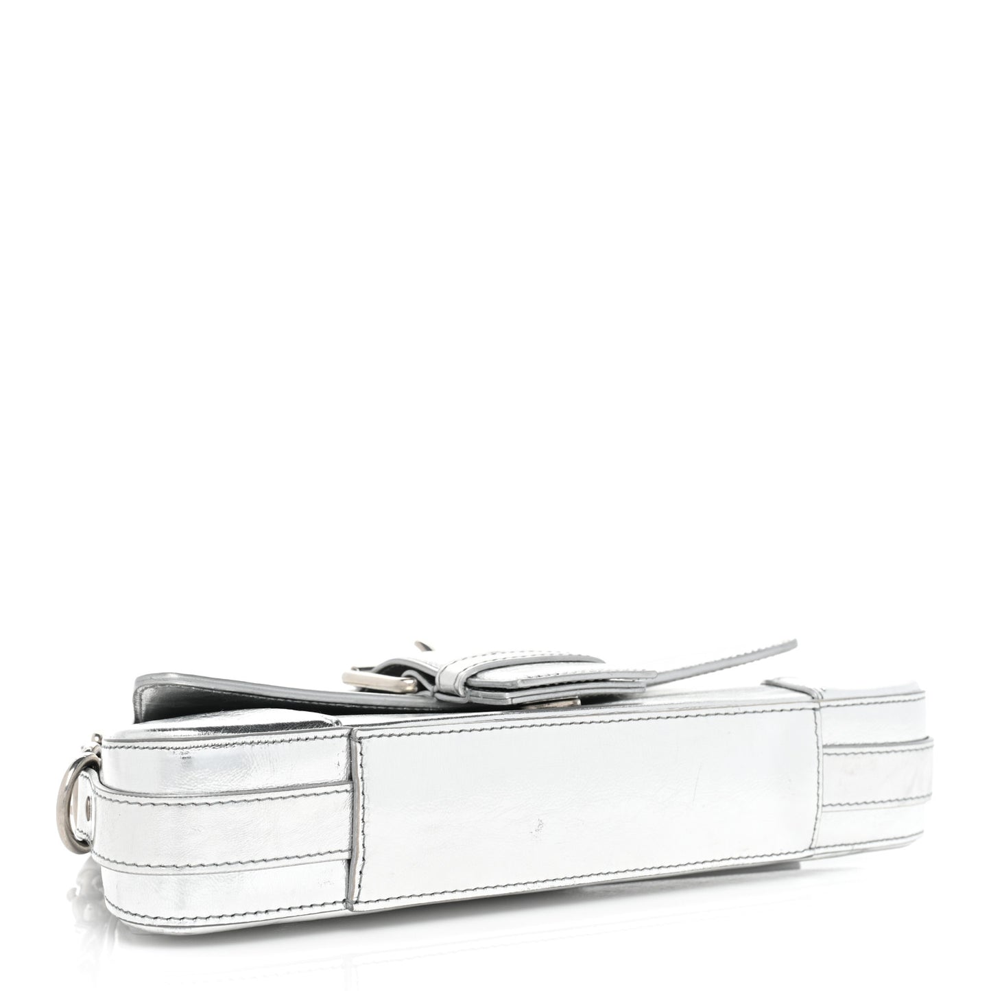 Smooth Metallic Calfskin Small Lindsay Shoulder Bag Silver