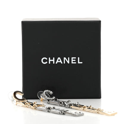 Chanel Crystal Pearl Chanel Bright Young Things Earrings Gold Ruthenium 4 of 4