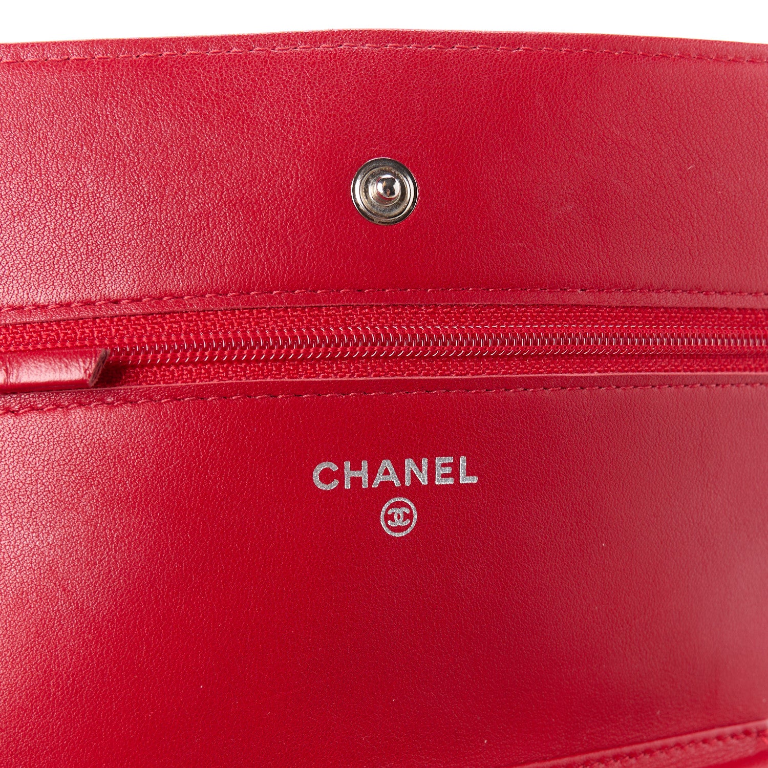 Chanel Patent Quilted Wallet On Chain WOC Red 6 of 12