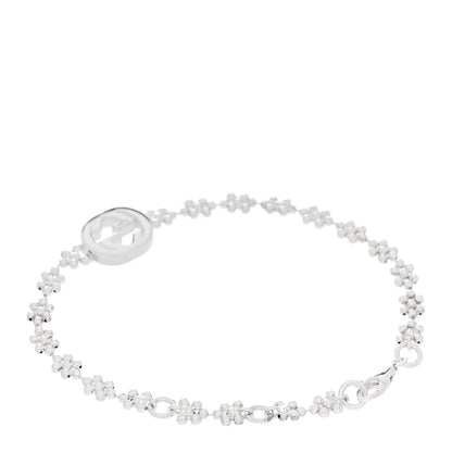 Gucci Sterling Silver Interlocking GG Beaded Flower Bracelet 2 of 4