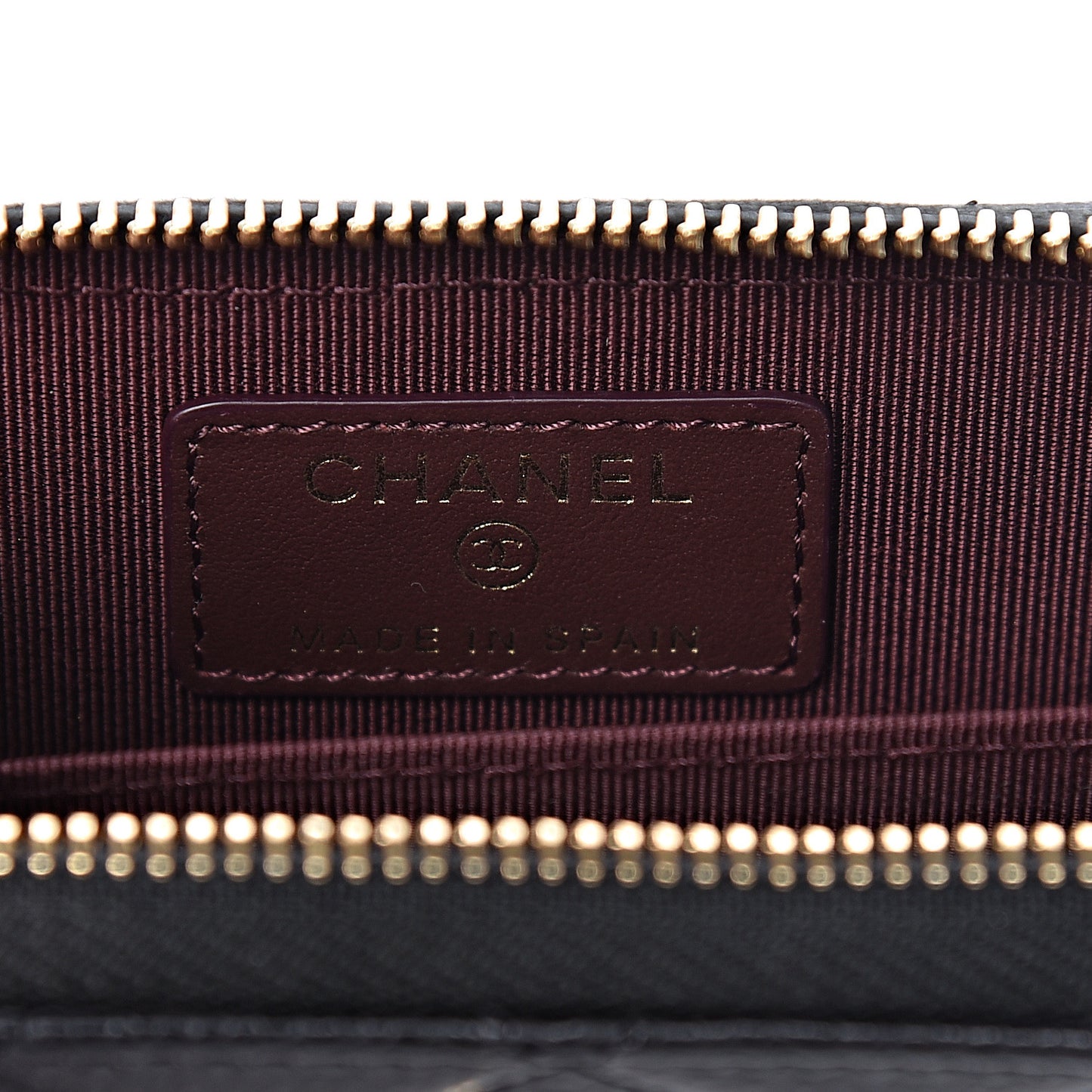 Caviar Quilted Zip Coin Purse Black