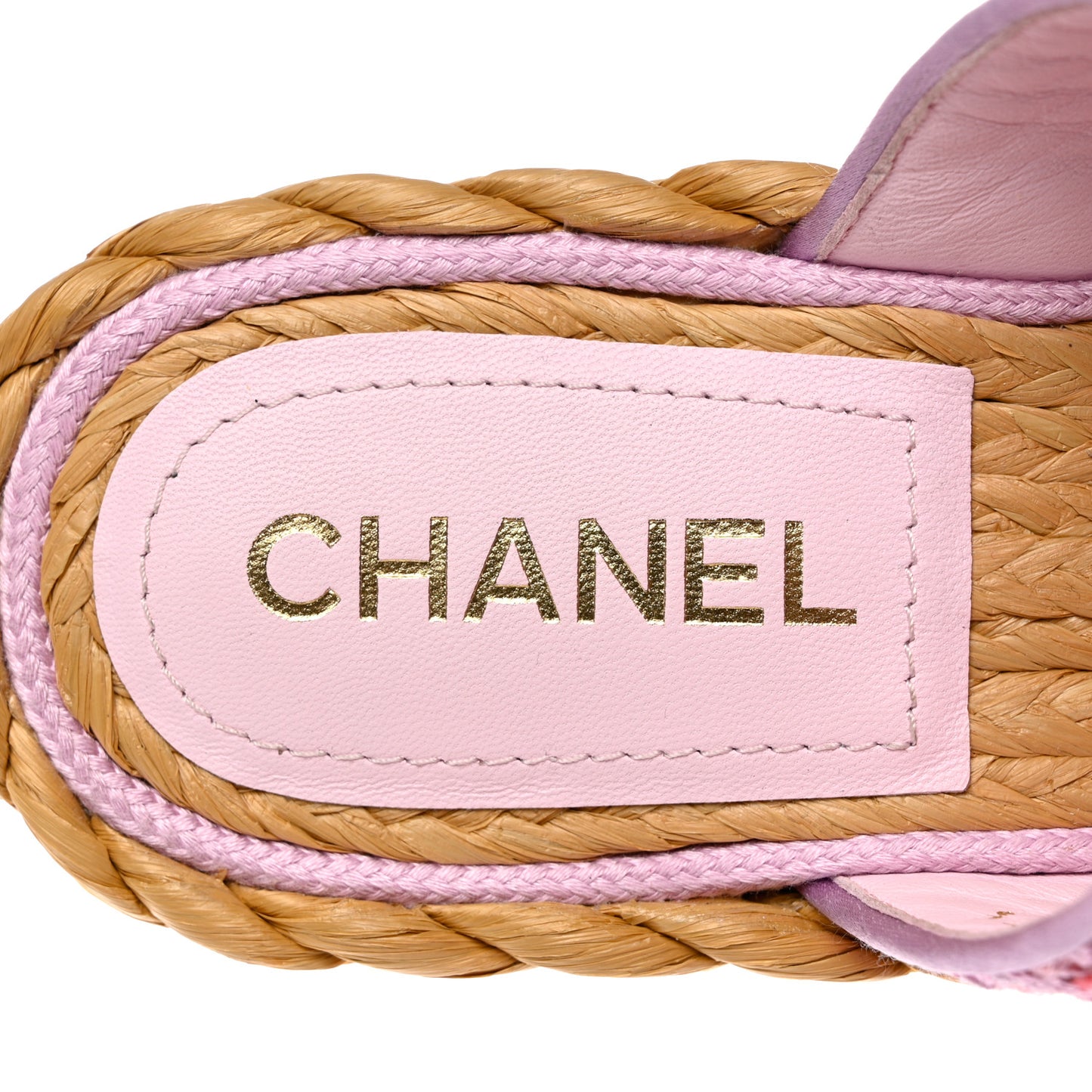 Tweed CC Thong Sandals 37.5 Light Purple Pink Red