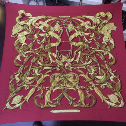 Hermes Silk Plisse Le Mors A La Conetable Scarf 1 of 7