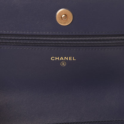 Chanel Denim Quilted 19 Wallet On Chain WOC Blue 6 of 13