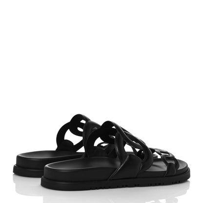 Hermes Nappa Extra Sandals 39 Black 4 of 8