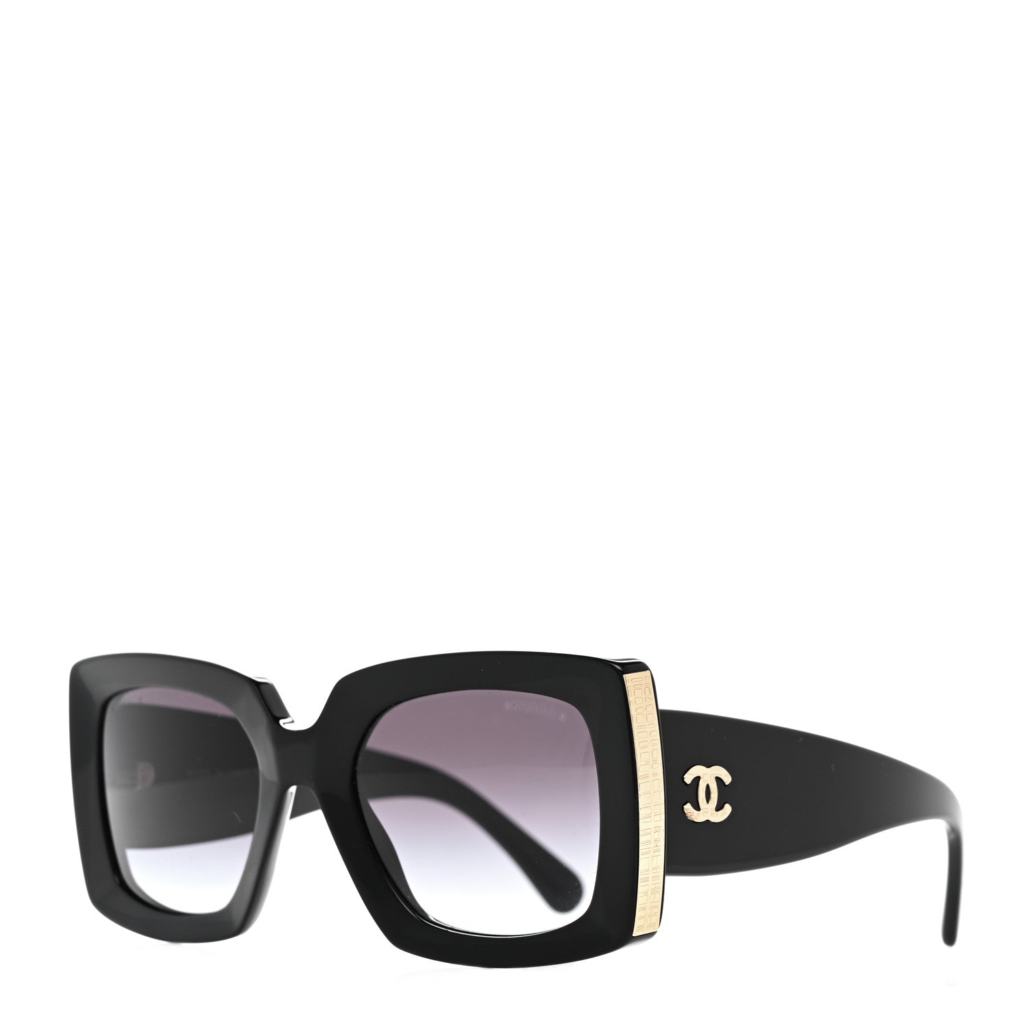 Chanel Acetate Rectangle Sunglasses 5435 Black 1 of 8