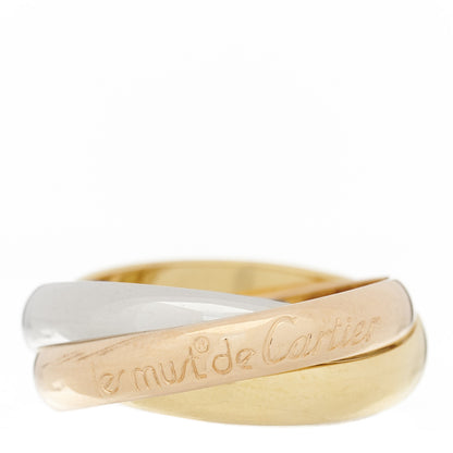 Cartier 18K Pink Yellow White Gold Classic Les Must De Cartier Trinity Ring 52 6 1 of 11