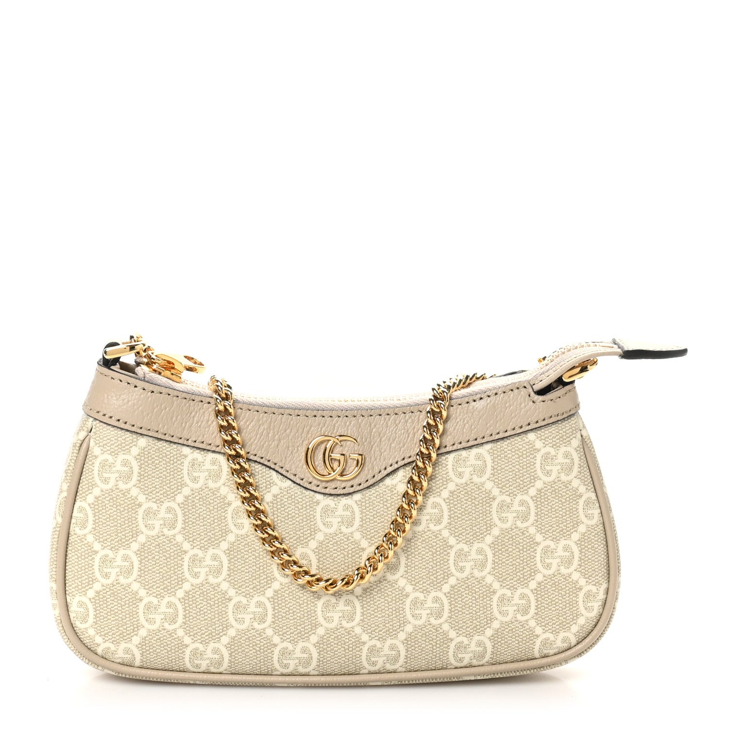 Gucci GG Supreme Monogram Textured Dollar Calfskin Web Mini