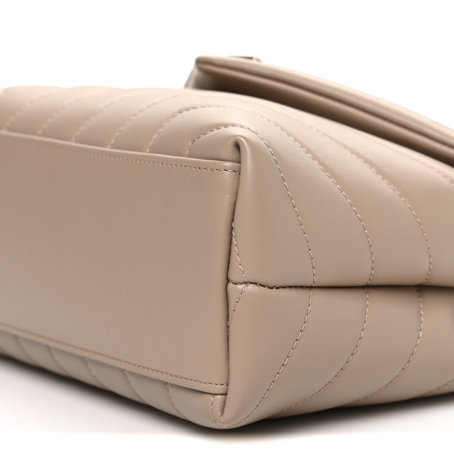 Saint Laurent Calfskin Y Quilted Monogram Small Loulou Chain Satchel Dark Beige 10 of 10