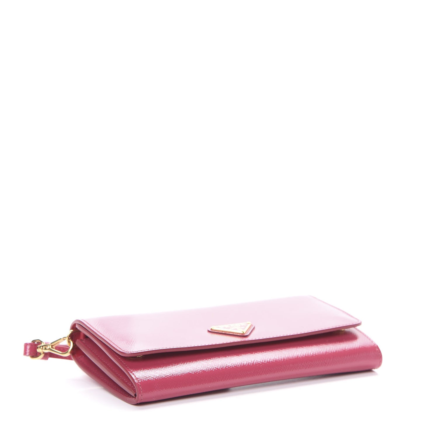 Saffiano Vernice Mini Pochette Wristlet Wallet Peonia