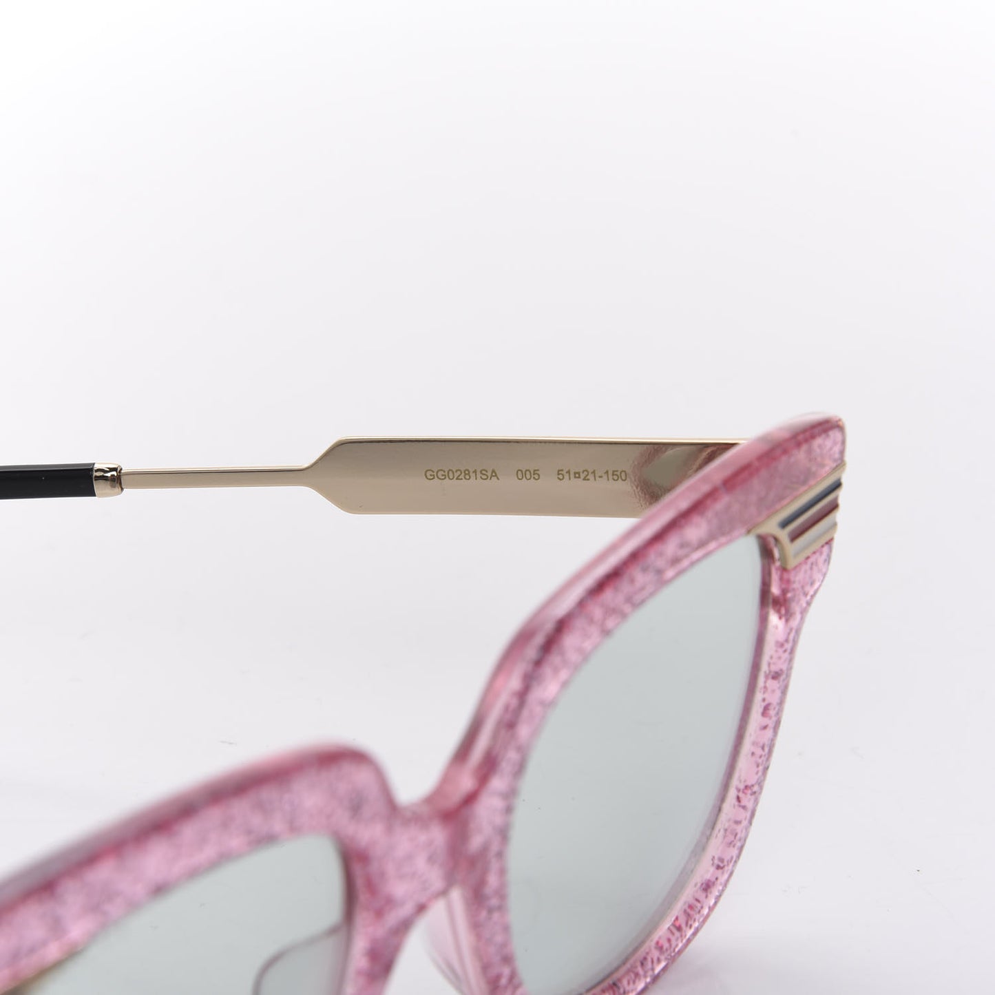 Acetate Square Frame Web Glitter GG0281S Sunglasses Pink