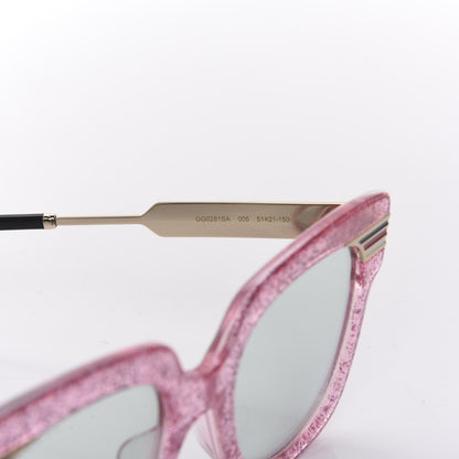 Gucci Acetate Square Frame Web Glitter GG0281S Sunglasses Pink 6 of 8