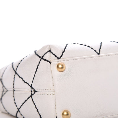 Chanel Calfskin Contrast Stitch Surpique Hobo White 8 of 8