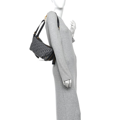 Christian Dior Oblique Denim Small D-Journey Bag Grey 2 of 10