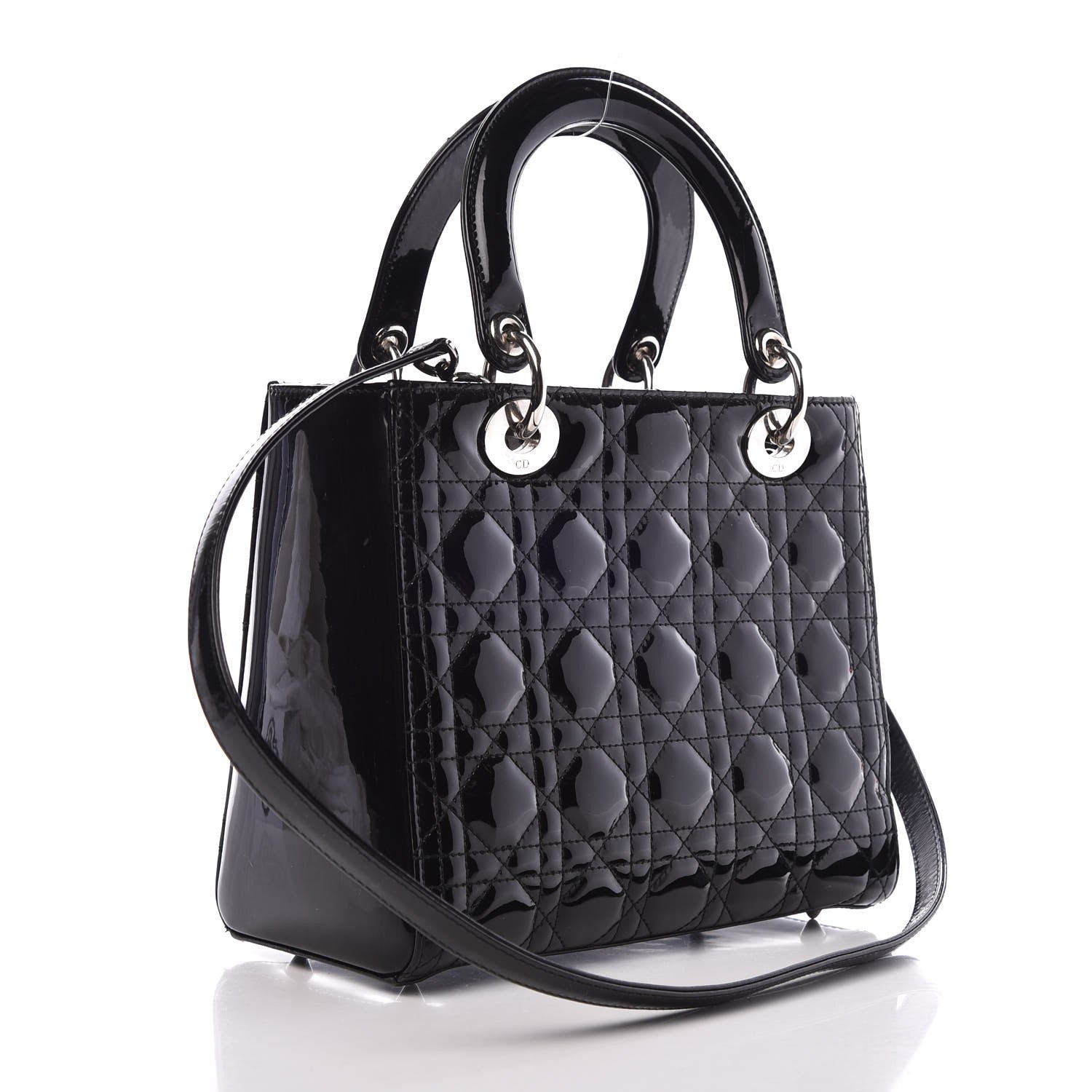Christian Dior Patent Cannage Medium Lady Dior Black 3 of 7