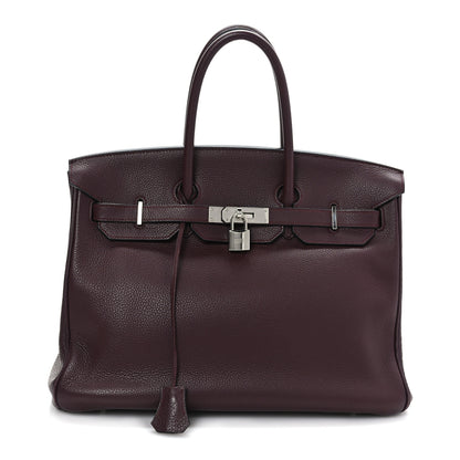 Hermes Taurillon Clemence BIRKIN 35 Prune 1 of 11