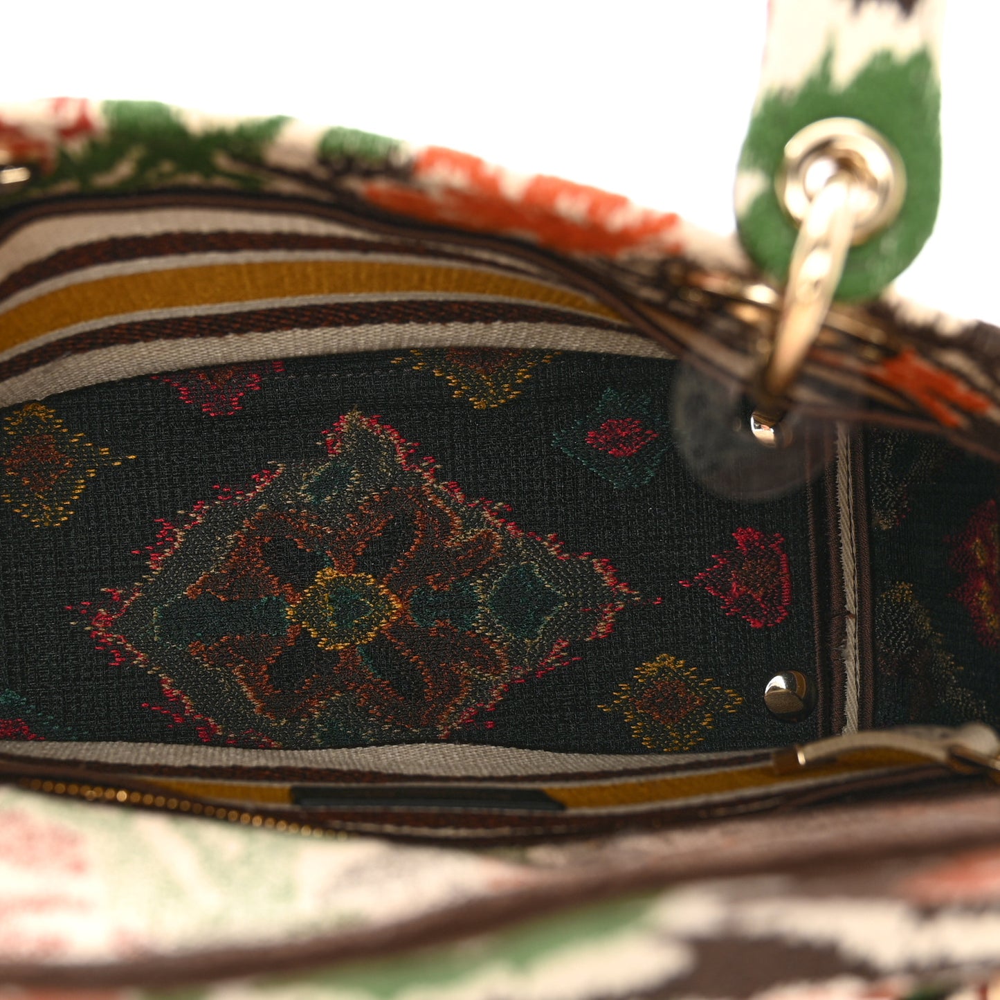 Canvas Embroidered Small Paisley Lady Dior Multicolor