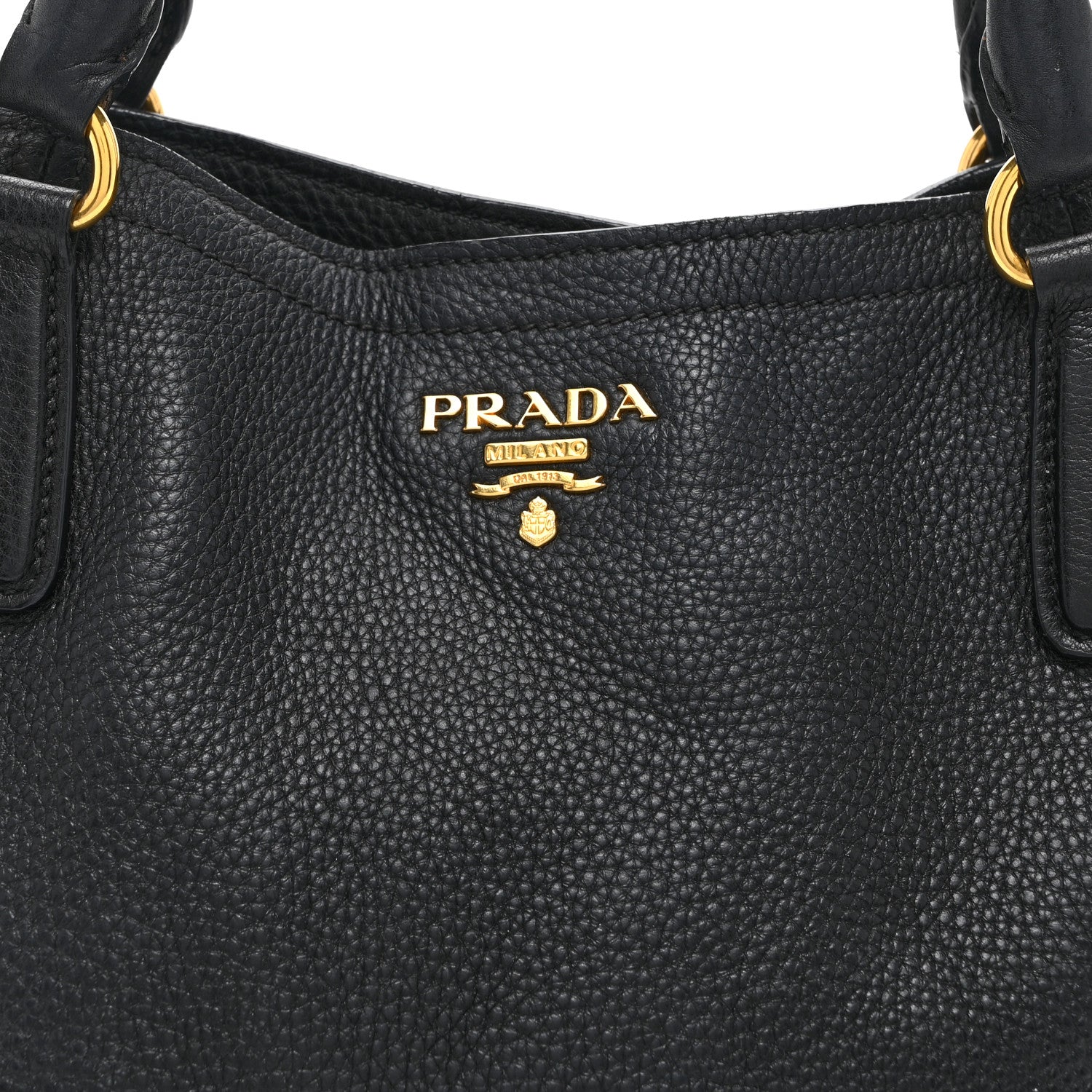 Prada Vitello Daino Tote Black 8 of 11