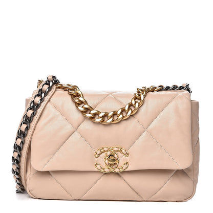 Chanel Goatskin Quilted Medium 19 Flap Beige 1 of 11