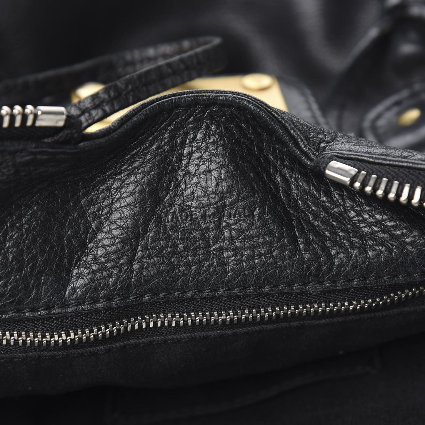 Calfskin Paddington Satchel Black