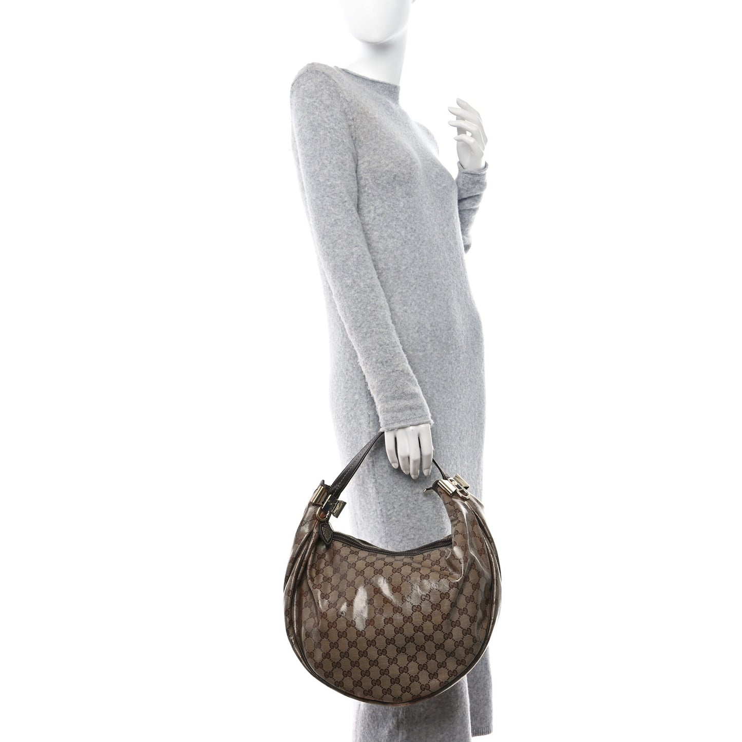 Crystal Monogram Duchessa Hobo Brown