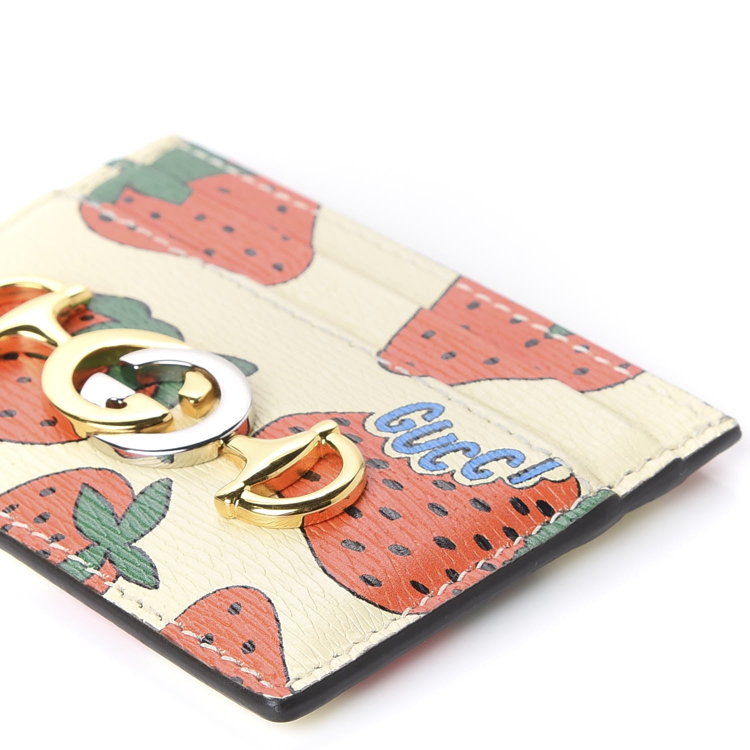 Gucci Calfskin Strawberry Print Zumi Case Case Ivory Red 6 of 9