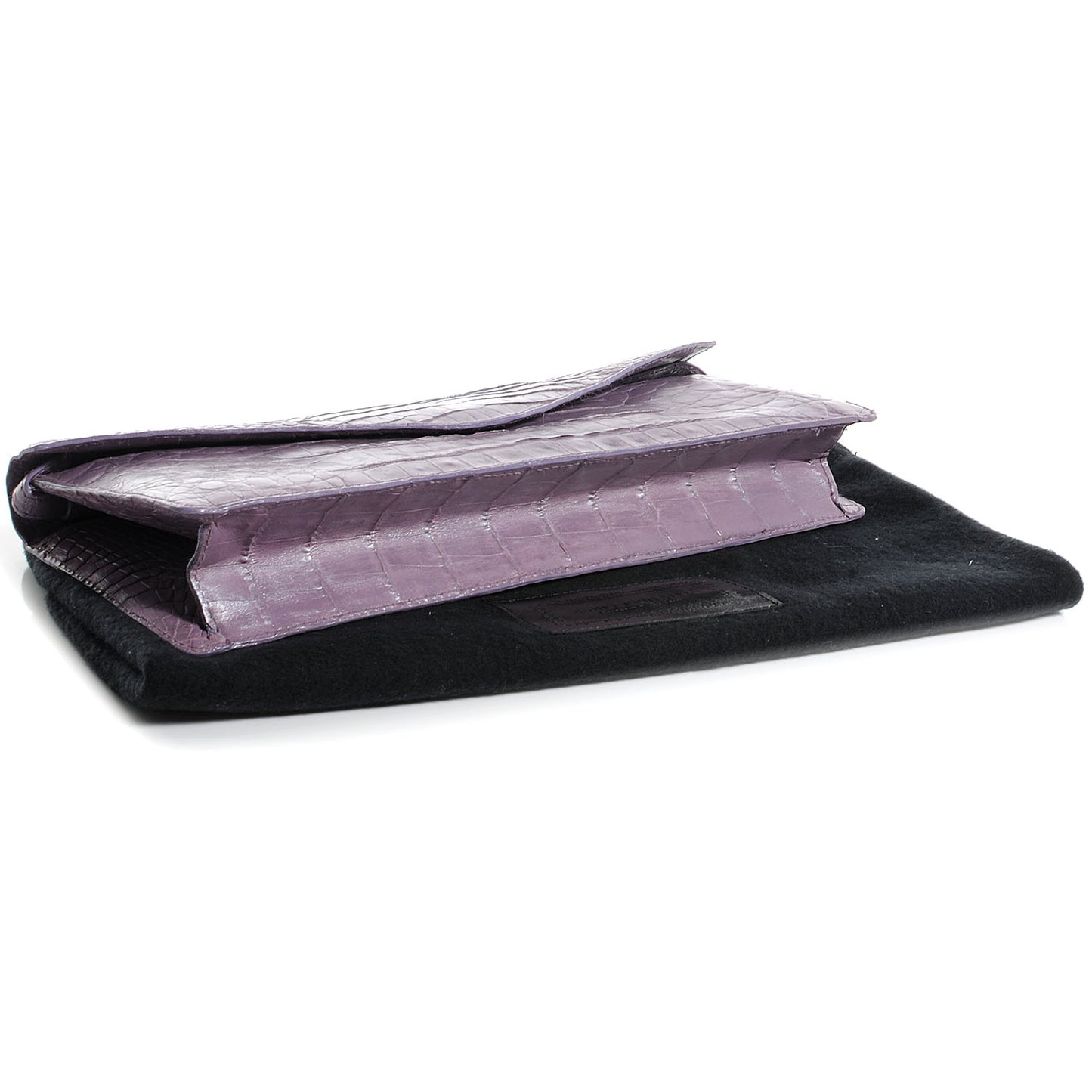 Crocodile Envelope Clutch Lilac