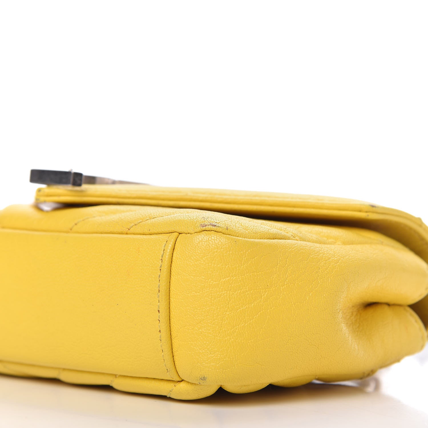 Saint Laurent Calfskin Matelasse Chevron Monogram Classic Baby Chain Bag Jaune 7 of 10