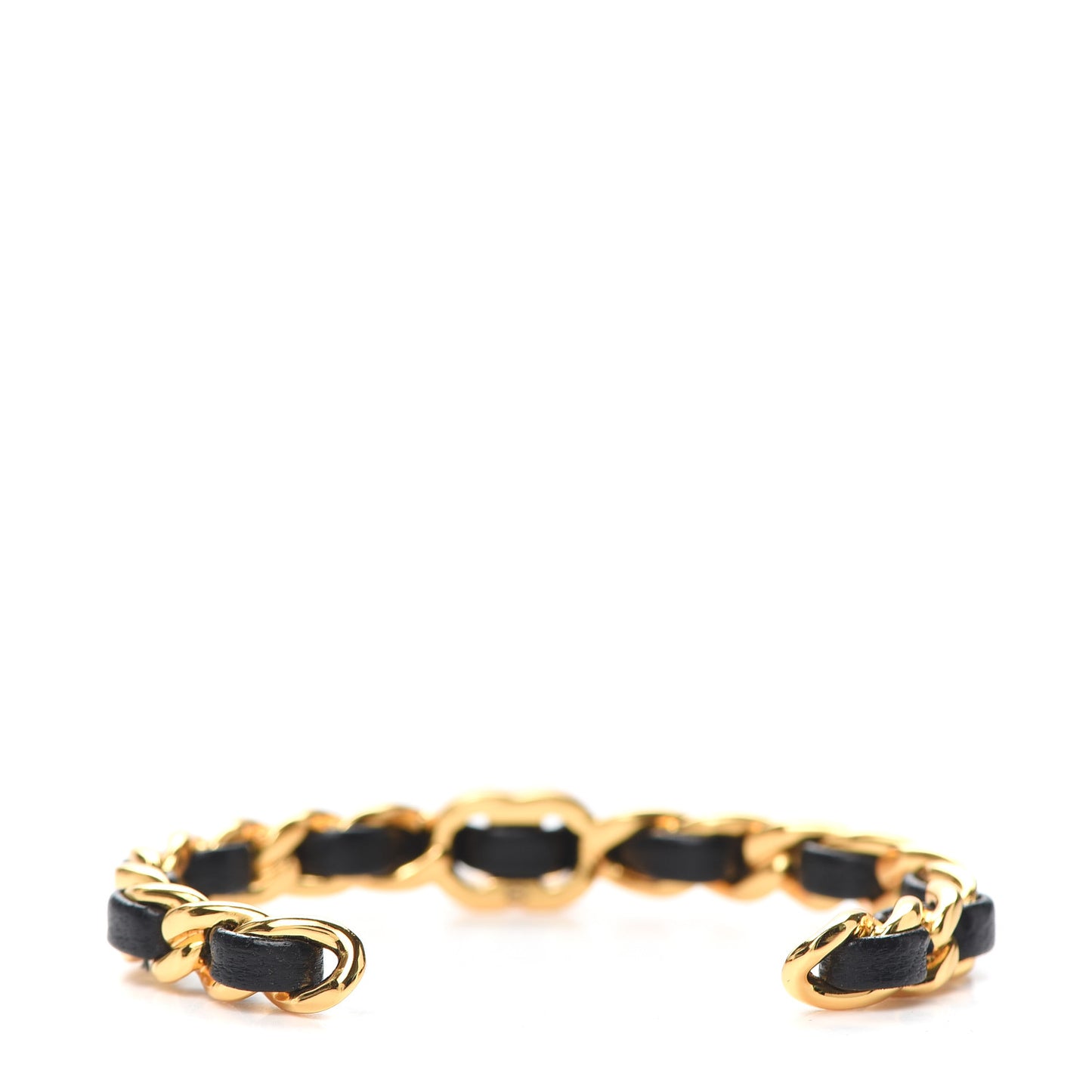 Lambskin More Is More Cuff Bracelet Black Gold