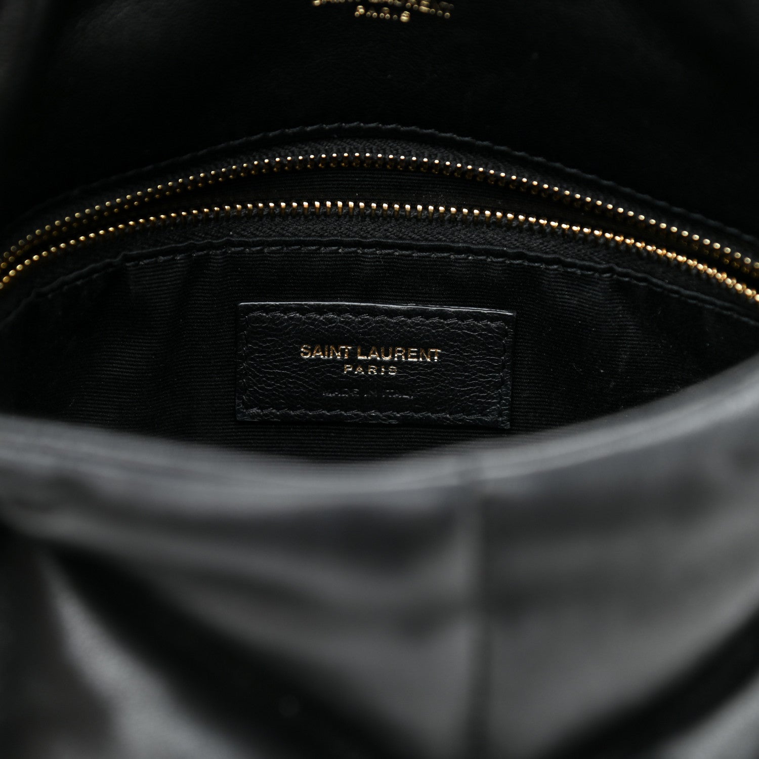 Saint Laurent Lambskin Quilted Small Loulou Puffer Monogram Chain Satchel Black 6 of 11
