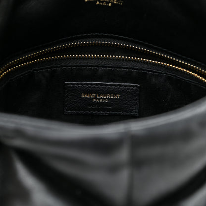 Saint Laurent Lambskin Quilted Small Loulou Puffer Monogram Chain Satchel Black 6 of 11
