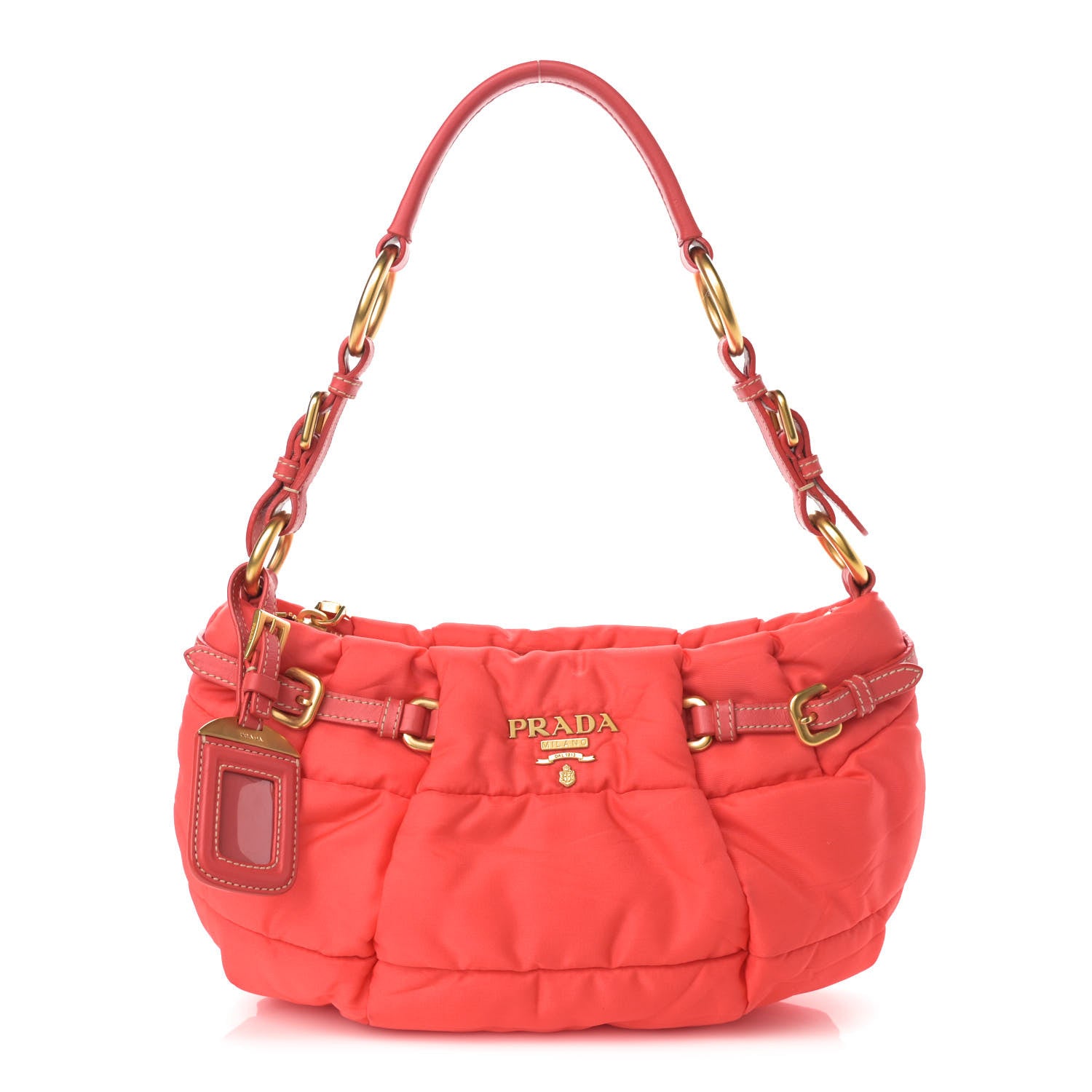 Prada Tessuto Nylon Quilted Shoulder Bag Pink 1 of 12