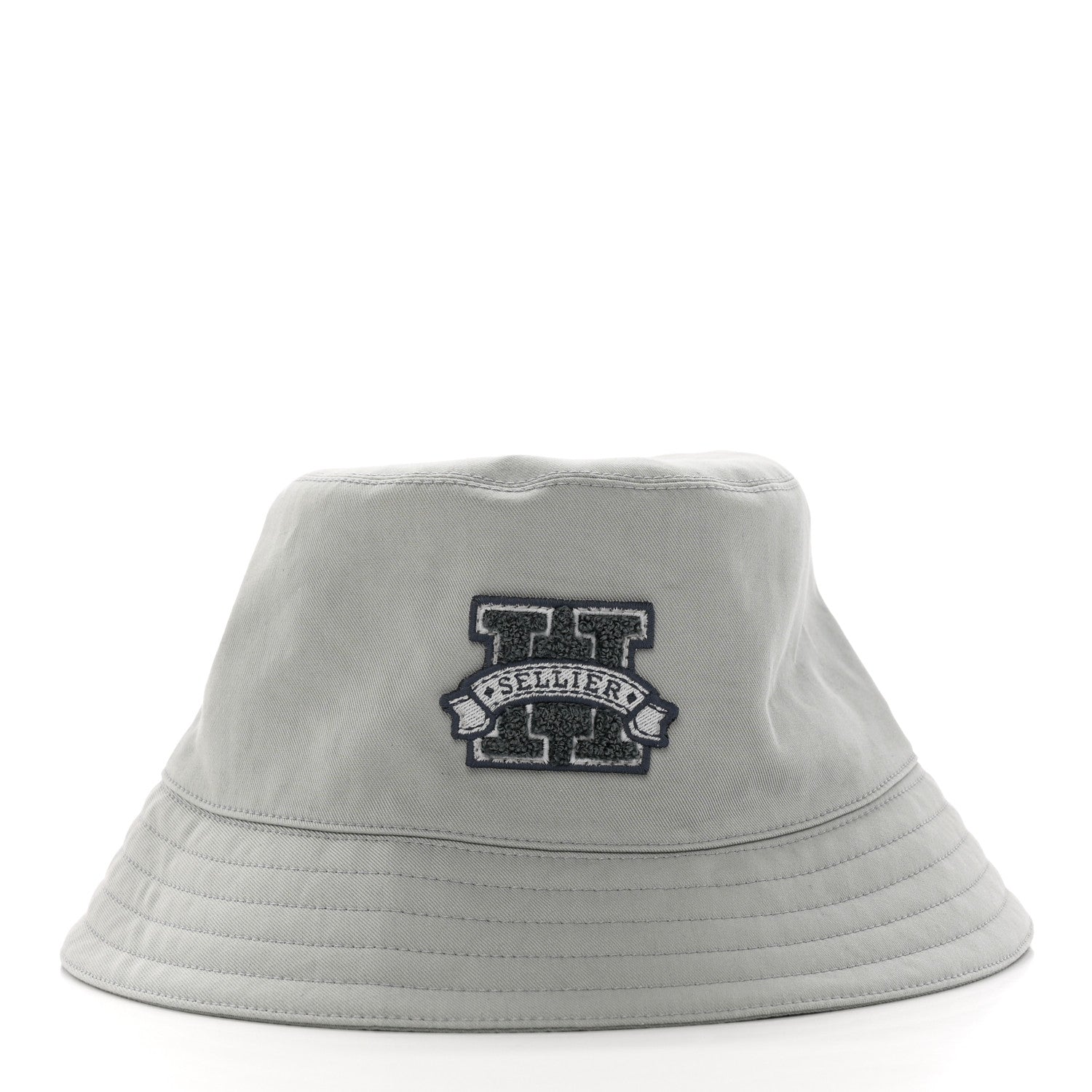 Hermes Cotton Harper H Sellier Bucket Hat 58 Gris Glacier 1 of 8