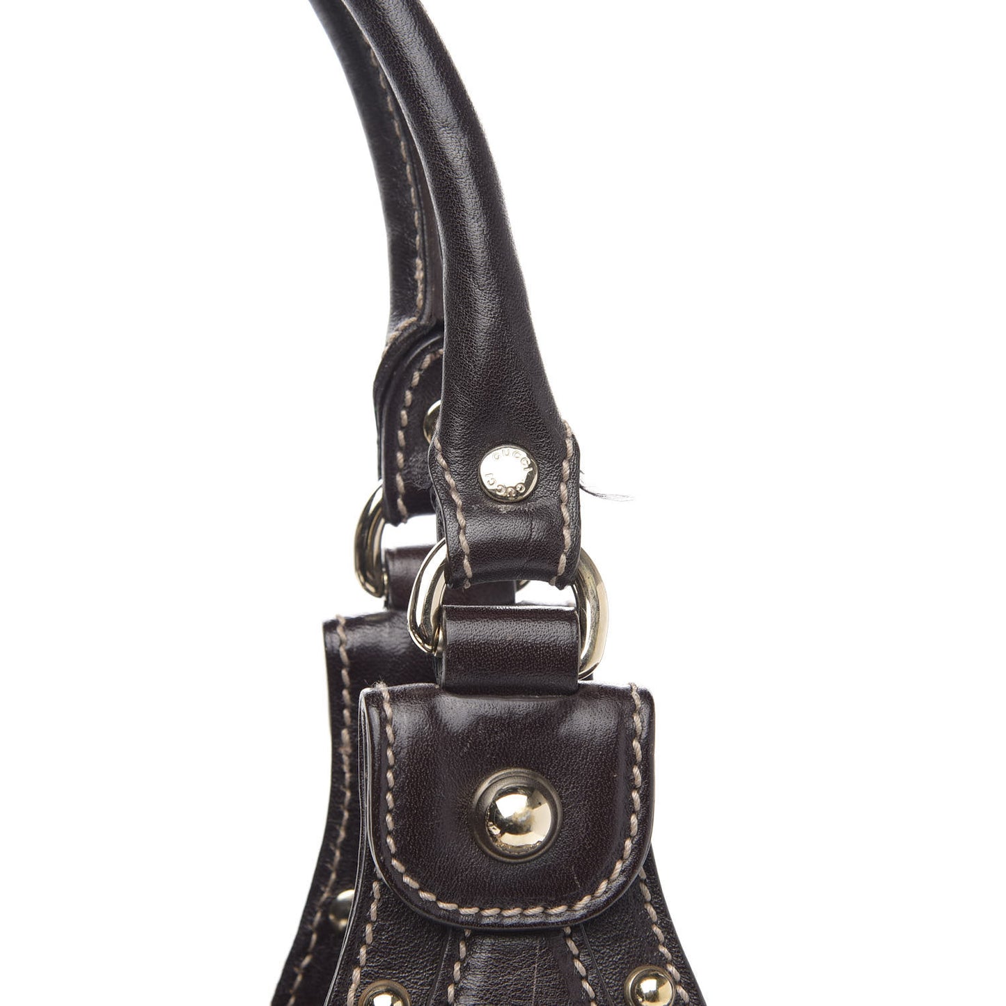 Monogram Studded Pelham Tote Dark Brown