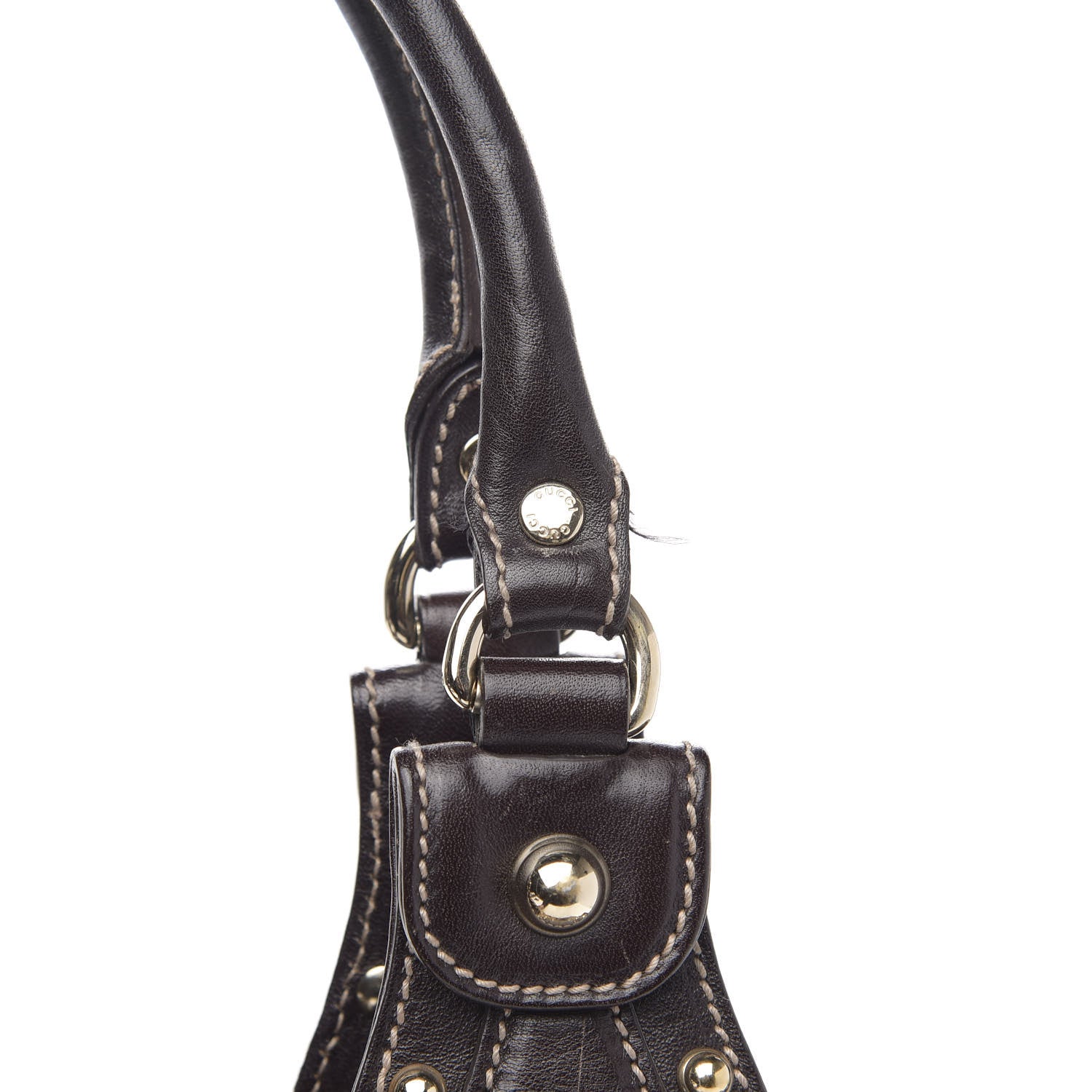 Gucci Monogram Studded Pelham Tote Dark Brown 12 of 14