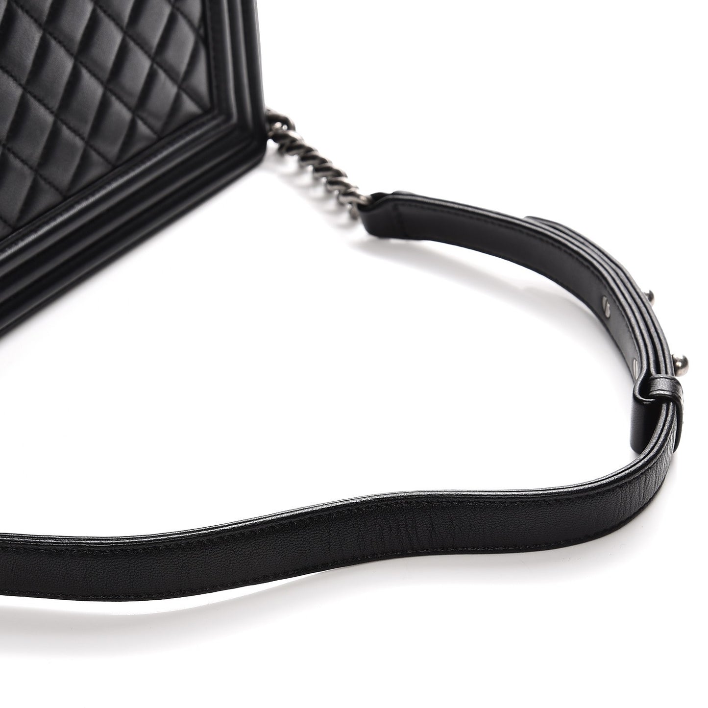 Lambskin Quilted New Medium Boy Flap Black