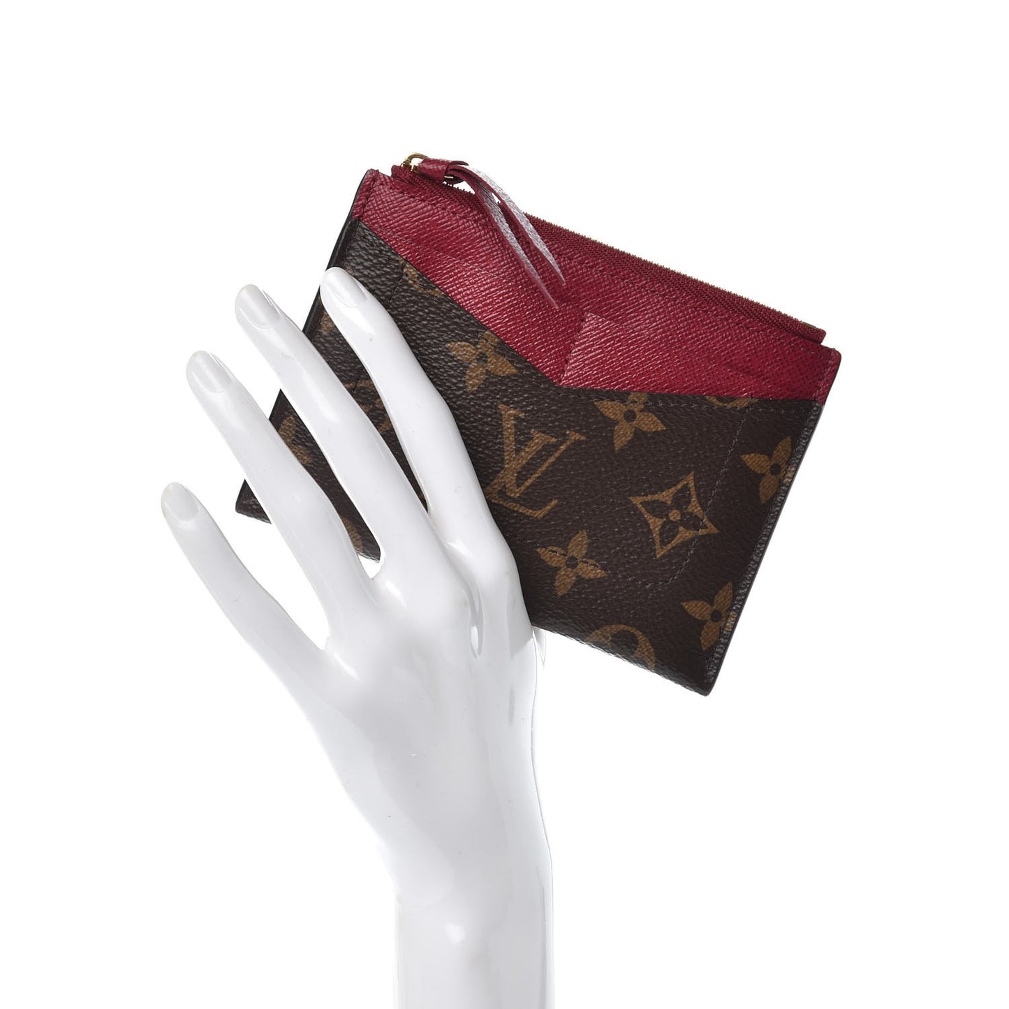 Monogram Zipped Card Holder Fuchsia