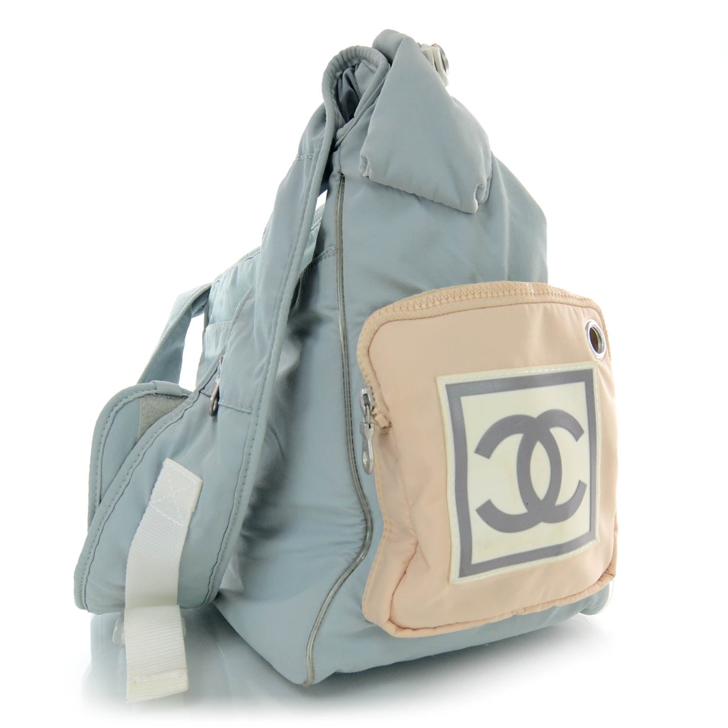 Chanel Nylon Sport Travel Diaper Bag Blue 5 of 11