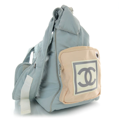 Chanel Nylon Sport Travel Diaper Bag Blue 5 of 11