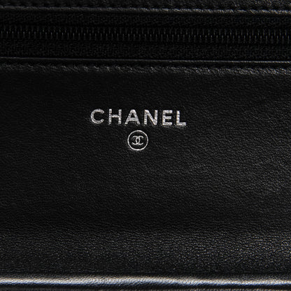 Chanel Lambskin Camellia Wallet on Chain WOC Black 5 of 7