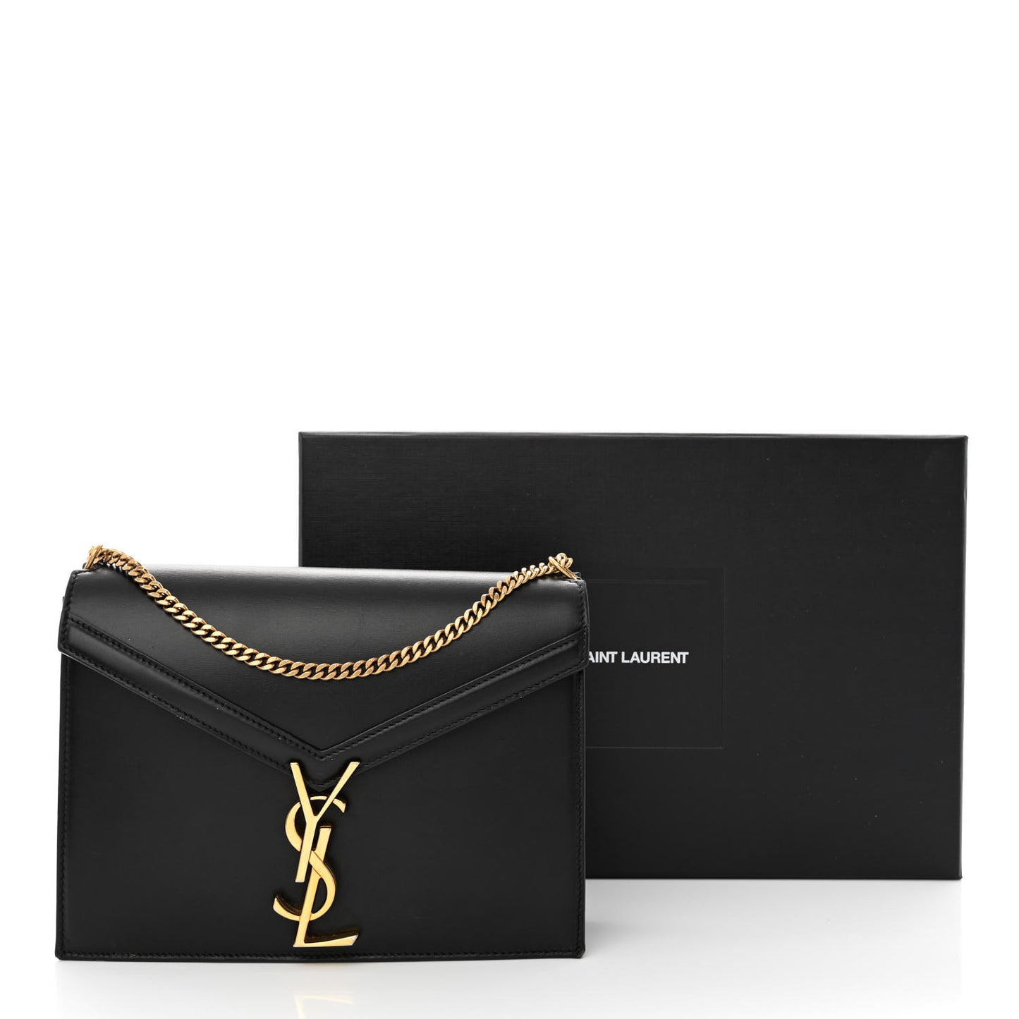 Smooth Calfskin Monogram Cassandra Clasp Bag Black