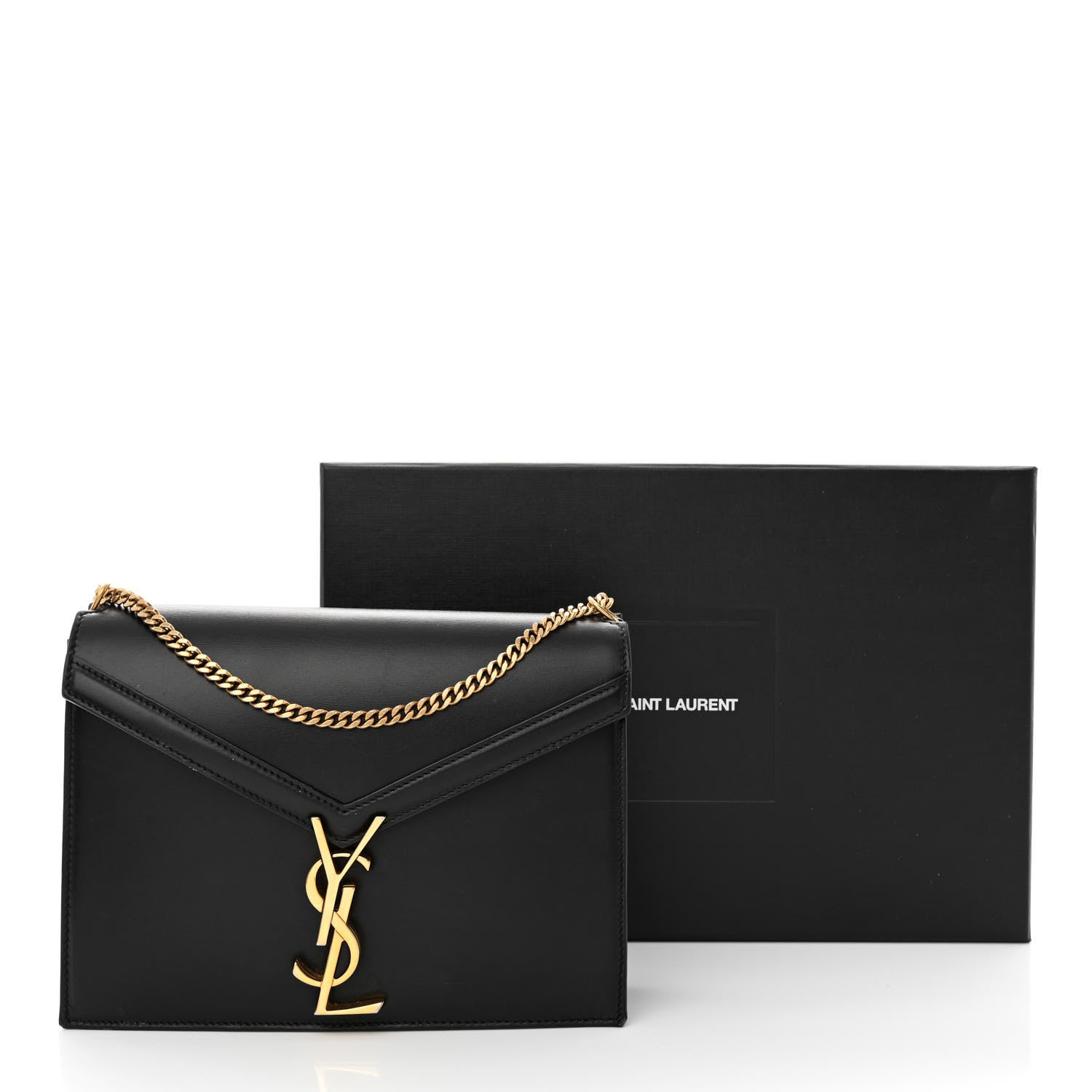 Saint Laurent Smooth Calfskin Monogram Cassandra Clasp Bag Black 16 of 16