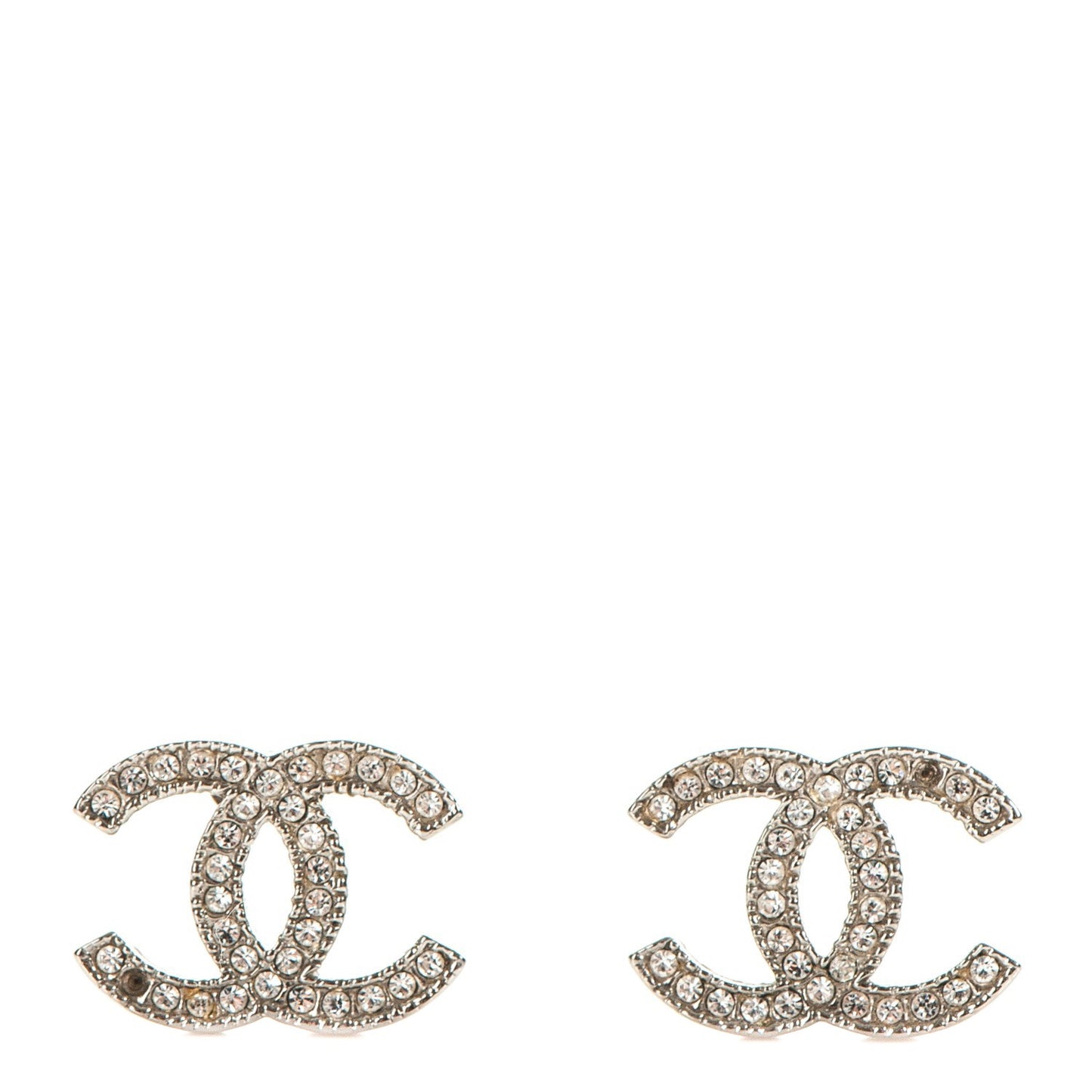 Crystal CC Earrings Silver