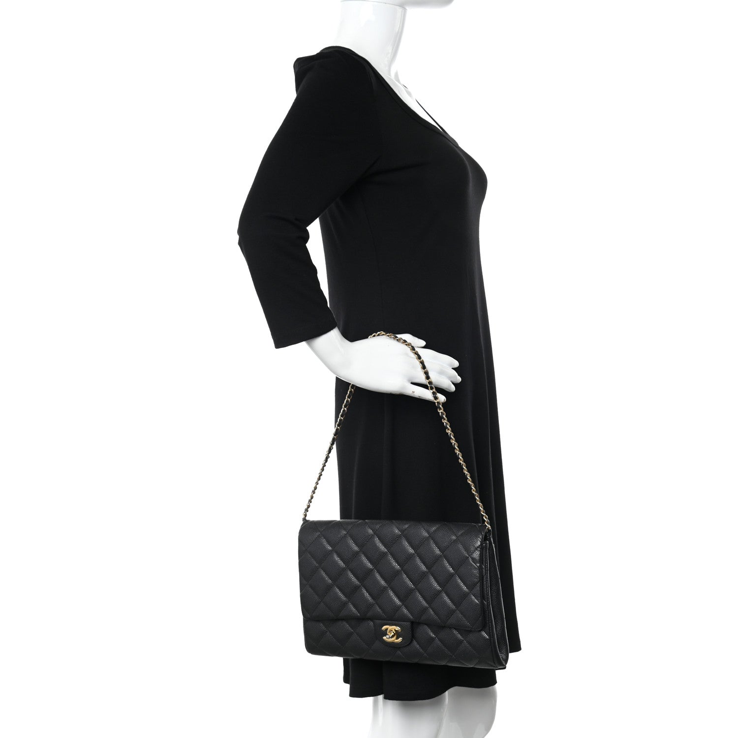 Chanel Caviar Quilted Clutch With Chain Flap Black 2 of 10