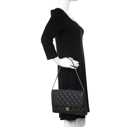 Chanel Caviar Quilted Clutch With Chain Flap Black 2 of 10