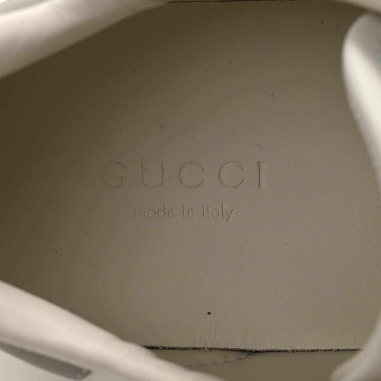 Gucci Calfskin Interlocking G Perforated Womens Ace Sneakers 35 White Grey Sky 6 of 10
