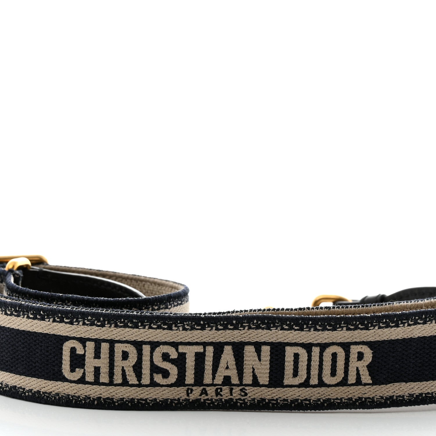 Christian Dior Canvas Embroidered Shoulder Strap Blue 3 of 5